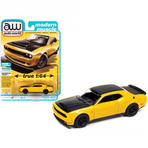 Autoworld 64312-AWSP068B 2018 Dodge Challenger Srt Demon Yellow Jacket