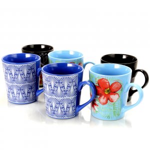 Gibson 120967.01 Home Floral Garden 6 Piece 23 Ounce Ceramic Cup Set I