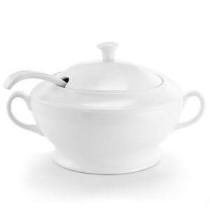 Gibson 105967.03 Gracious Dining 12.75 Tureen With Ladle In White