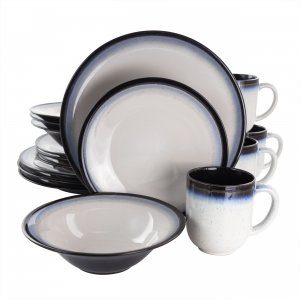 Gibson 114444.16 Elite Chroma 16 Piece Stoneware Dinnerware Set In Blu