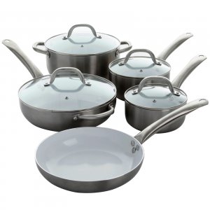 Oster 109478.09 Montecielo 9 Piece Aluminum Cookware Set In Metallic T