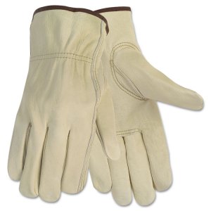 Mcr MCS CRW3215L Durable Cowhide Leather Work Gloves - Large Size - Co