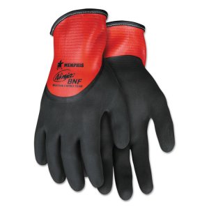 Mcr N9696L Gloves,dip,dz,l,bebk