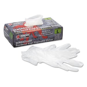 Mcr 5020L Powdered Vinyl Disposable Gloves - Large Size - Vinyl - Whit