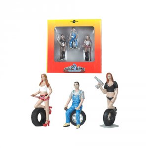 Motorhead MH773 Andie, Derek And Michele Tire Brigade 3 Piece Figurine