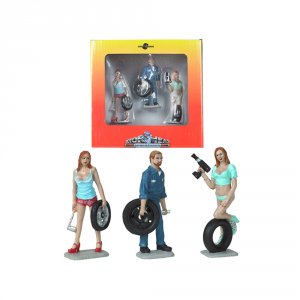 Motorhead MH775 Michelle, Meg And Gary Tire Brigade 3 Piece Figurine S