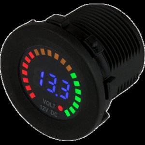 Seadog 421617-1 Sea-dog Round Voltage Meter Dc - 5v-15v Wrainbow Dial