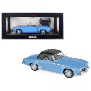 Norev 183400 1957 Mercedes Benz 190 Sl Cabriolet Blue 118 Diecast Mode