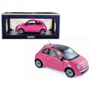 Norev 187752 2010 Fiat 500 Pink 118 Diecast Model Car By