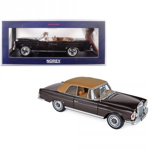 Norev 183568 1969 Mercedes Benz 280 Se Cabriolet Dark Brown 118 Diecas