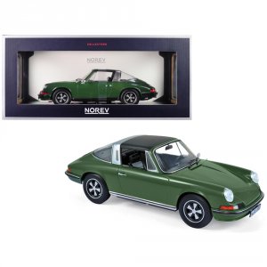 Norev 187632 1973 Porsche 911 S Targa Green With Black Top 118 Diecast