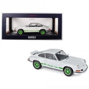 Norev 187636 1973 Porsche 911 Rs Touring White With Green Stripes And 