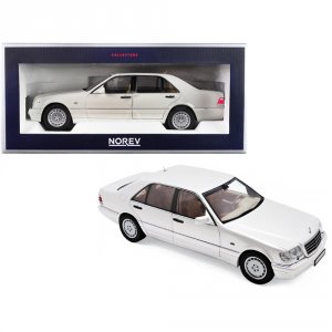 Norev 183720 1997 Mercedes Benz S320 Metallic White 118 Diecast Model 