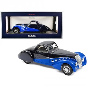 Norev 184696 1937 Peugeot 302 Darl Mat Coupe Dark Blue And Blue 118 Di