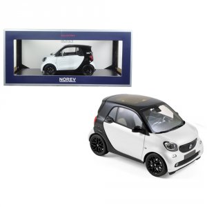 Norev 183430 2015 Smart For Two Black And White 118 Diecast Model Car 