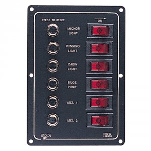 Seadog 422800-1 Sea-dog Aluminum Circuit Breaker Panel - 6 Circuit