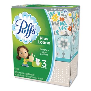 Procter 39363BX Puffs Plus Lotion Facial Tissue - 2 Ply8.40 - White - 