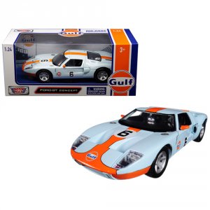 Motormax 79641 Ford Gt Concept 6 With Gulf Livery Light Blue With Oran