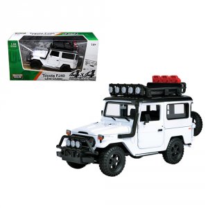 Motormax 79137wt Toyota Fj40 Land Cruiser White 4x4 Overlanders Series