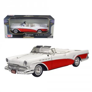 Motormax 73152r 1957 Buick Roadmaster Convertible Red 118 Diecast Mode