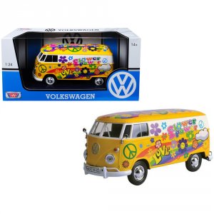 Motormax 79575 Volkswagen Type 2 (t1) Delivery Van Flower Power 124 Di