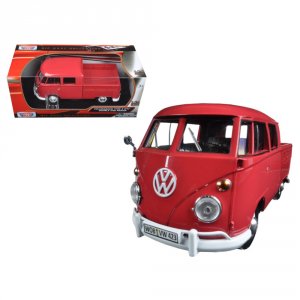 Motormax 79343GRNW Volkswagen Type 2 (t1) Double Cab Pickup Truck Whit