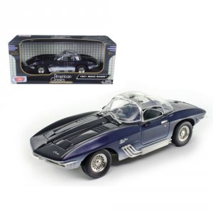 Motormax 73102bl 1961 Chevrolet Corvette Mako Shark Dark Blue 118 Diec