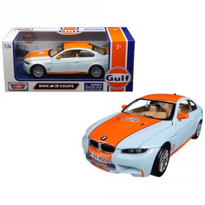 Motormax 79644 Bmw M3 Coupe With Gulf Livery Light Blue With Orange St