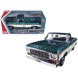 Motormax 79346AC-GRNCRM 1979 Ford F-150 Pickup Truck Green Metallic An