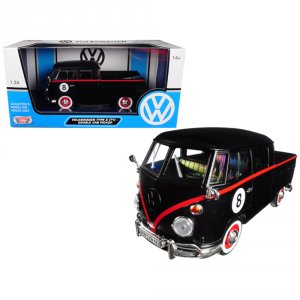 Motormax 79562MTBK Volkswagen Type 2 (t1) Double Cab Pickup 8 Matt Bla