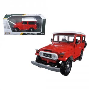 Motormax 79323r Toyota Fj40 Red With White Top 124 Diecast Model Car B