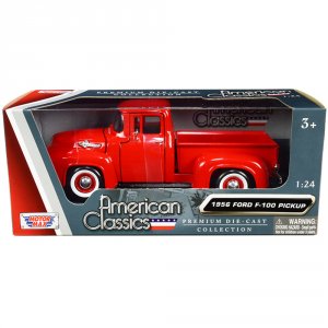 Motormax 73235rdww 1956 Ford F-100 Pickup Truck Red With Whitewall Tir