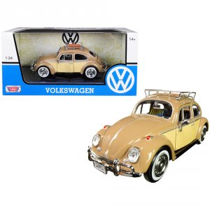 Motormax 79559ltbrn 1966 Volkswagen Classic Beetle With Roof Luggage R