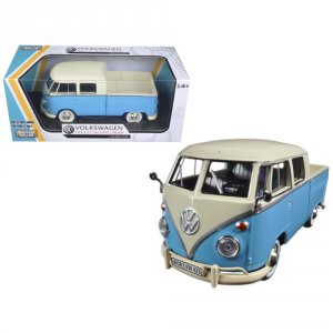 Motormax 79343LTBL-CRM Volkswagen Type 2 (t1) Double Cab Pickup Truck 