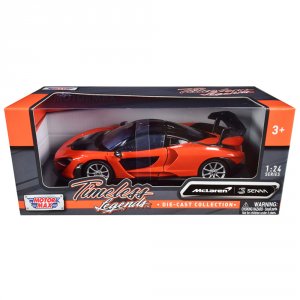 Motormax 79355or Mclaren Senna Orange Metallic And Black Timeless Lege