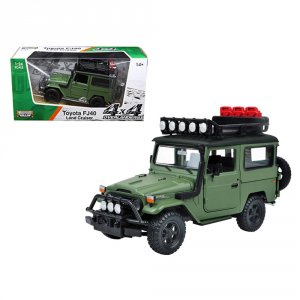 Motormax 79137MTGRN Toyota Fj40 Land Cruiser Matt Green 4x4 Overlander