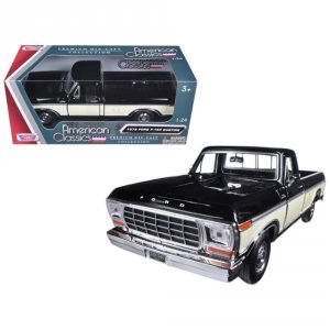 Motormax 79346AC-BKCRM 1979 Ford F-150 Pickup Truck 2 Tone Blackcream 