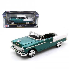 Motormax 73185grn 1955 Chevrolet Bel Air Hard Top Metallic Green And W