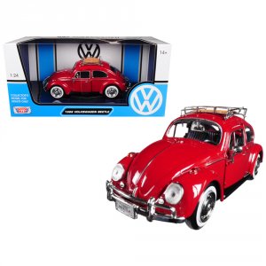 Motormax 79558-79559 1966 Volkswagen Classic Beetle Red 124 Diecast Ca