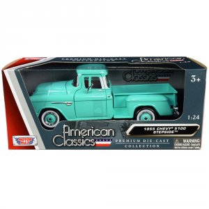 Motormax 73236turq 1955 Chevrolet 5100 Stepside Pickup Truck Turquoise