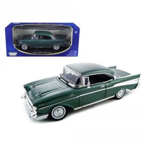 Motormax 73180grn 1957 Chevrolet Bel Air Hard Top Green 118 Diecast Mo