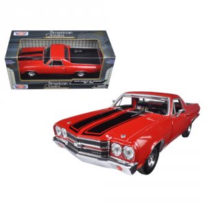 Motormax 79347r 1970 Chevrolet El Camino Ss 396 Red With Black Stripes