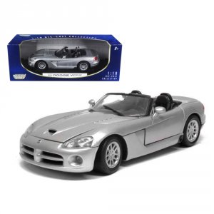 Motormax 73137s Dodge Viper Srt-10 Silver 118 Diecast Model Car By