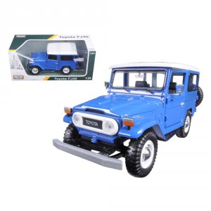 Motormax 79323bl Toyota Fj40 Blue With White Top 124 Diecast Model Car