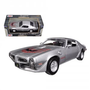 Motormax 73243s 1973 Pontiac Firebird Trans Am Silver 124 Diecast Mode