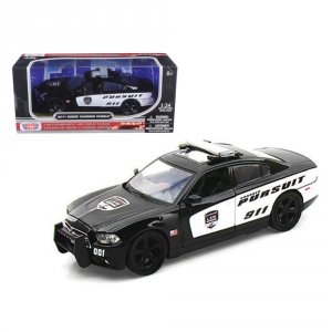 Motormax 76930 2011 Dodge Charger Pursuit Police Black And White 124 D