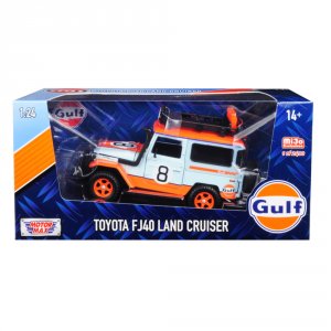 Motormax 79658 Toyota Fj40 Land Cruiser 8 Gulf Oil  White Limited Edit