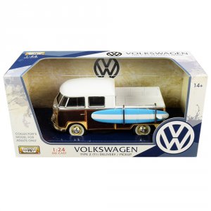 Motormax 79560brn Volkswagen Type 2 (t1) Pickup White And Yellow With 