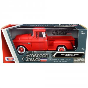 Motormax 73236mtrd 1955 Chevrolet 5100 Stepside Pickup Truck Matt Red 