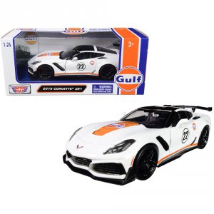 Motormax 79657 2019 Chevrolet Corvette Zr1 22 Gulf Oil White With Oran